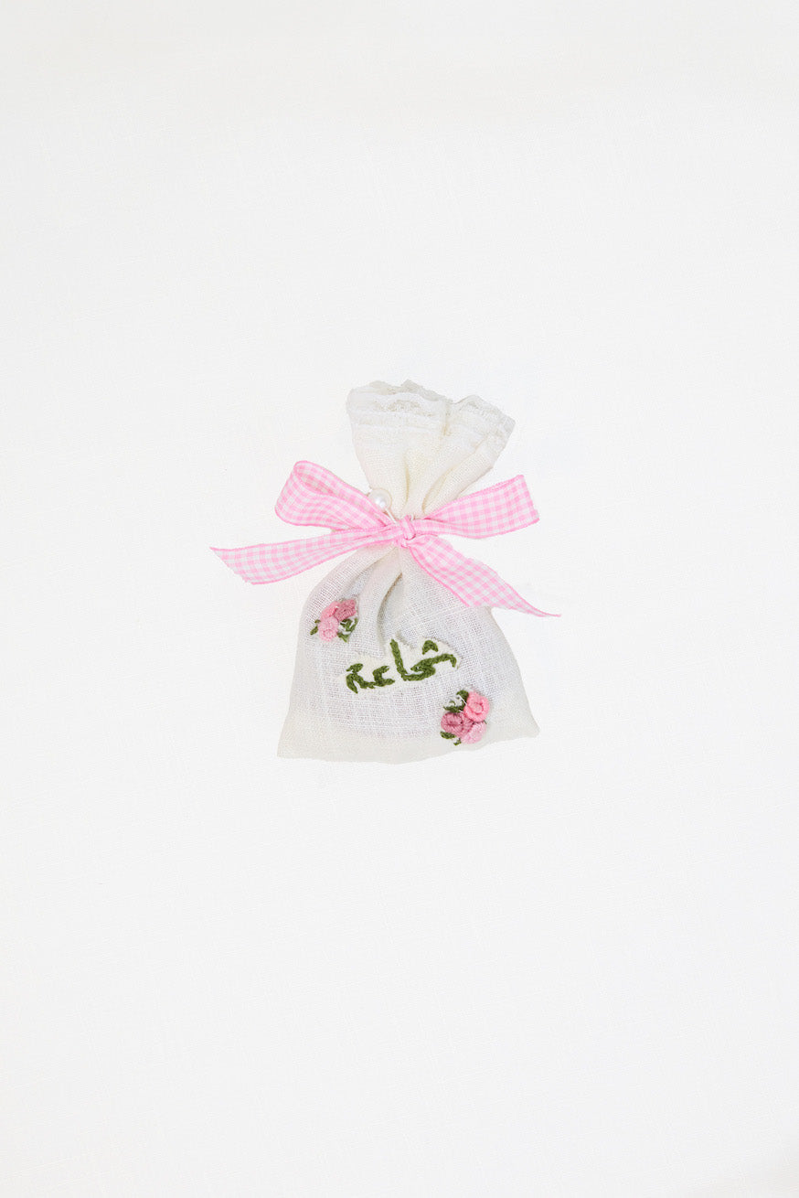 Embroidered Lavender Pillow/Pouch