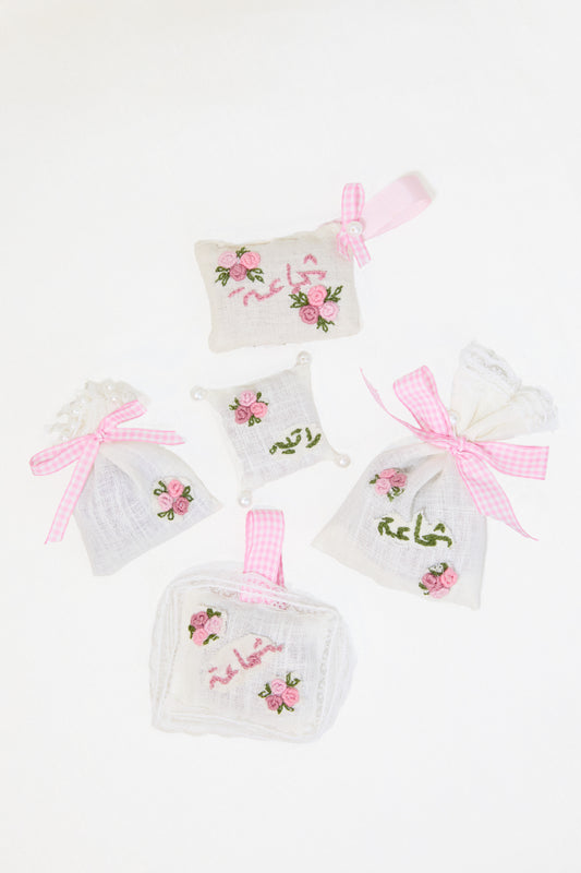 Embroidered Lavender Pillow/Pouch