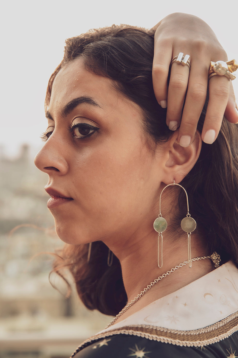 Oval Outline Earring