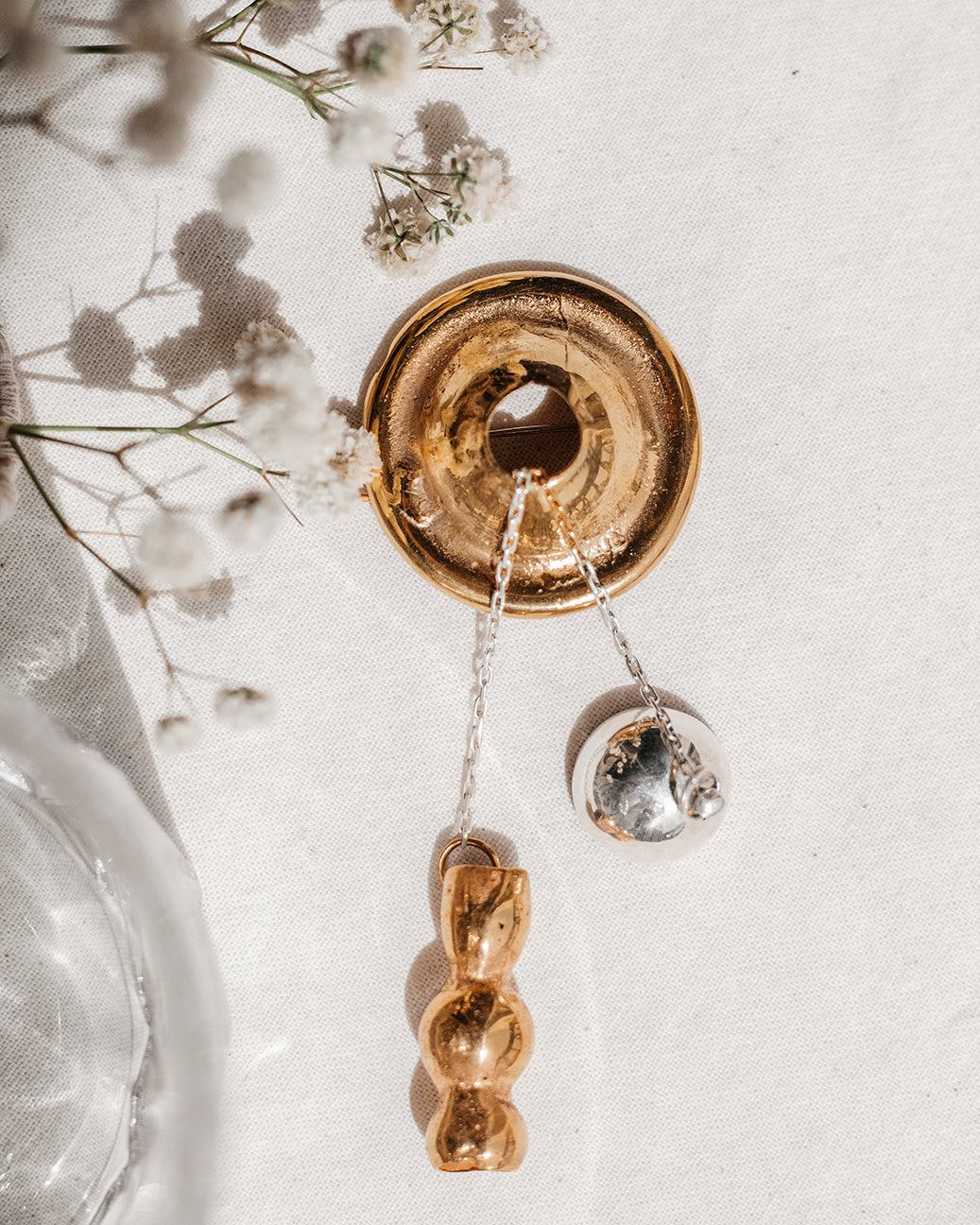 Hollow Bell Brooch Flat