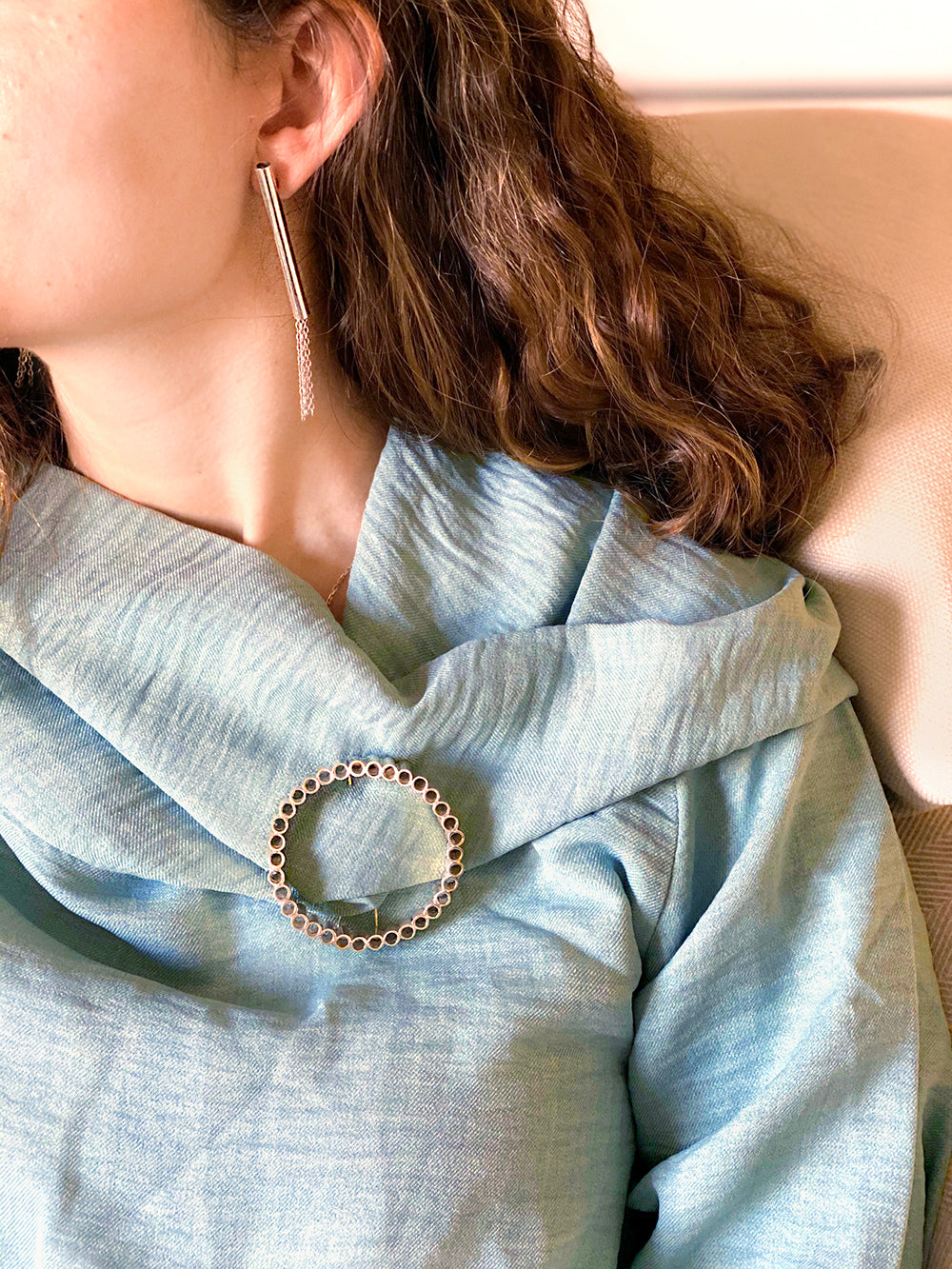 Drop Tube Chain Earrings