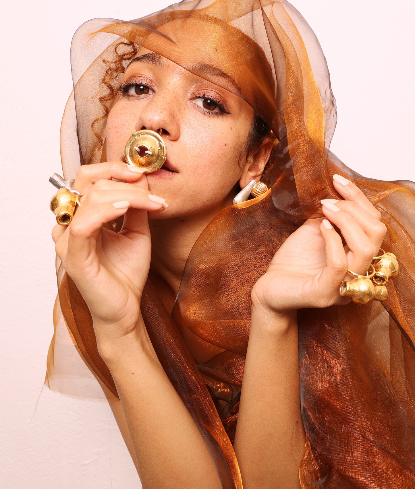 Raw Cluster Dome Stud Earring