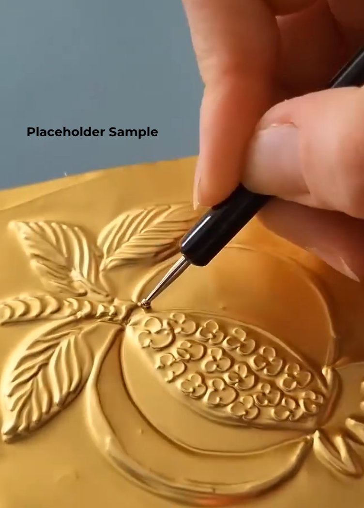 Metal Embossing Ornament on Foil: ONE DAY