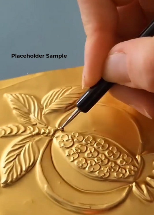 Metal Embossing Ornament on Foil: ONE DAY